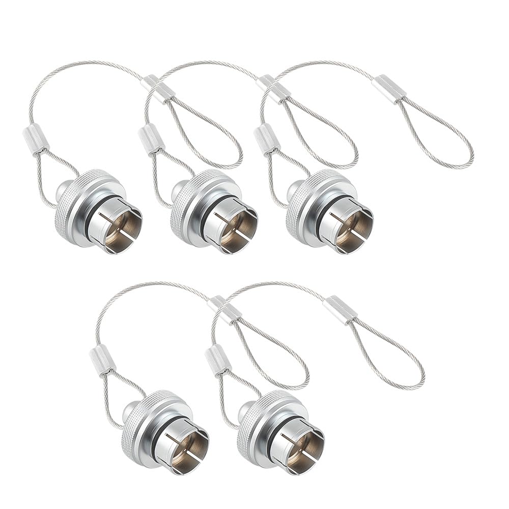 Alvin's Cables Dust Cap Compatible with LEMO 00B(6.4 mm) Connectors, Industrial Protective Cover with Metal Retention Wire, Dustproof, Moisture Resistant, 2 Pieces