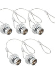 Alvin's Cables Dust Cap Compatible with LEMO 00B(6.4 mm) Connectors, Industrial Protective Cover with Metal Retention Wire, Dustproof, Moisture Resistant, 2 Pieces