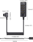 Alvin's Cables D-tap Splitter Cable with Power Switch Male DTap to 4 Female D Tap 2 DC USB for V-Mount Battery for ARRI/RED Camera LCD Monitor LED Video Light Bidirectional Pluggable