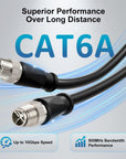 Alvin's Cables M12 X-Code 8 Pin to 8 Pin Male Cat6a Ethernet Cable Shielded for Cognex Basler Industrial Camera, High Flex Drag-Chain 3m 5m 10m, Black