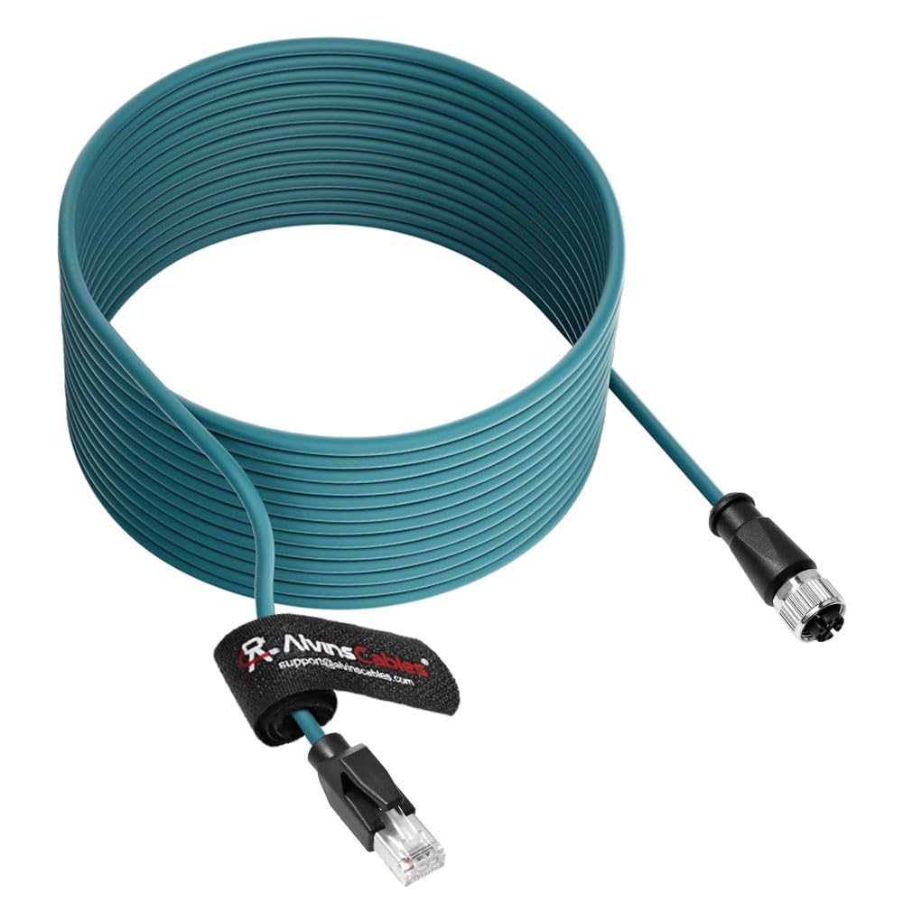 Alvin&#39;s Cables M12 X-Code 8 Pin Female to RJ45 Ethernet Cable Cat6a High-Flex Shielded for Cognex Keyence Basler Industrial Automation Fieldbus Module
