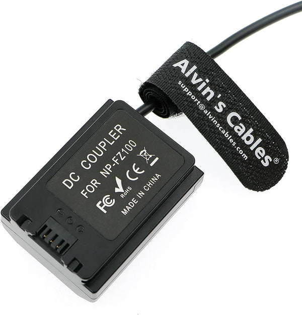 Alvin's Cables NP-FZ100 Dummy Battery to DC Right Angle Power Cable for Sony A7III A7RIII A7RIV A7RV A7C A7CII A7CR A7SIII A9 A9II A9III A1 A6600 A6700 Cameras 60CM|23.6in