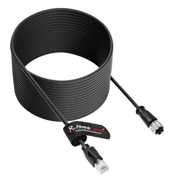 Alvin's Cables M12 X-Code 8 Pin Female to RJ45 Ethernet Cable Cat6a High-Flex Shielded for Cognex Keyence Basler Industrial Automation Fieldbus Module
