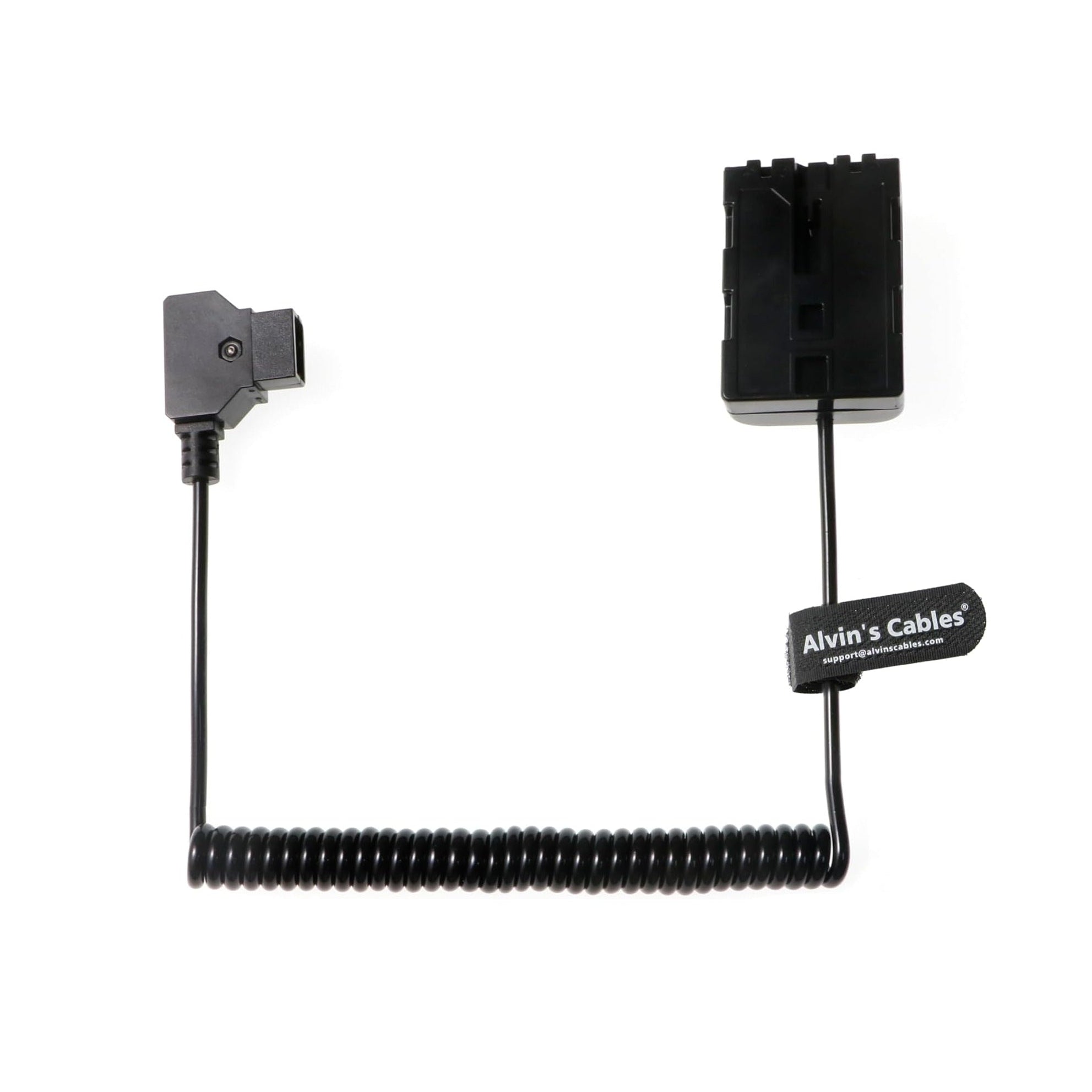 Alvin's Cables D-Tap to NP-FM500H Dummy Battery Power Cable for ARRI WCU-4 Hand Unit Coiled Cable Compatible with Sony DSLR A500 A550 A560 A580 A700 A850 A900 Alpha SLT A58 A65 A65V A77 Cameras