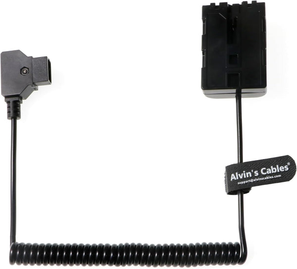 Alvin's Cables D-Tap to NP-FM500H Dummy Battery Power Cable for ARRI WCU-4 Hand Unit Coiled Cable Compatible with Sony DSLR A500 A550 A560 A580 A700 A850 A900 Alpha SLT A58 A65 A65V A77 Cameras