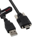 Alvin's Cables USB 2.0 Type-A to Locking Mini USB Cable, 13mm Dual-Screw Spacing for IDS Industrial Camera, High Flex Drag Chain Shielded
