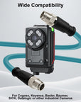 Alvin's Cables M12 X-Code 8 Pin to 8 Pin Male Cat6a Ethernet Cable Shielded for Cognex Basler Industrial Camera, High Flex Drag-Chain, Green