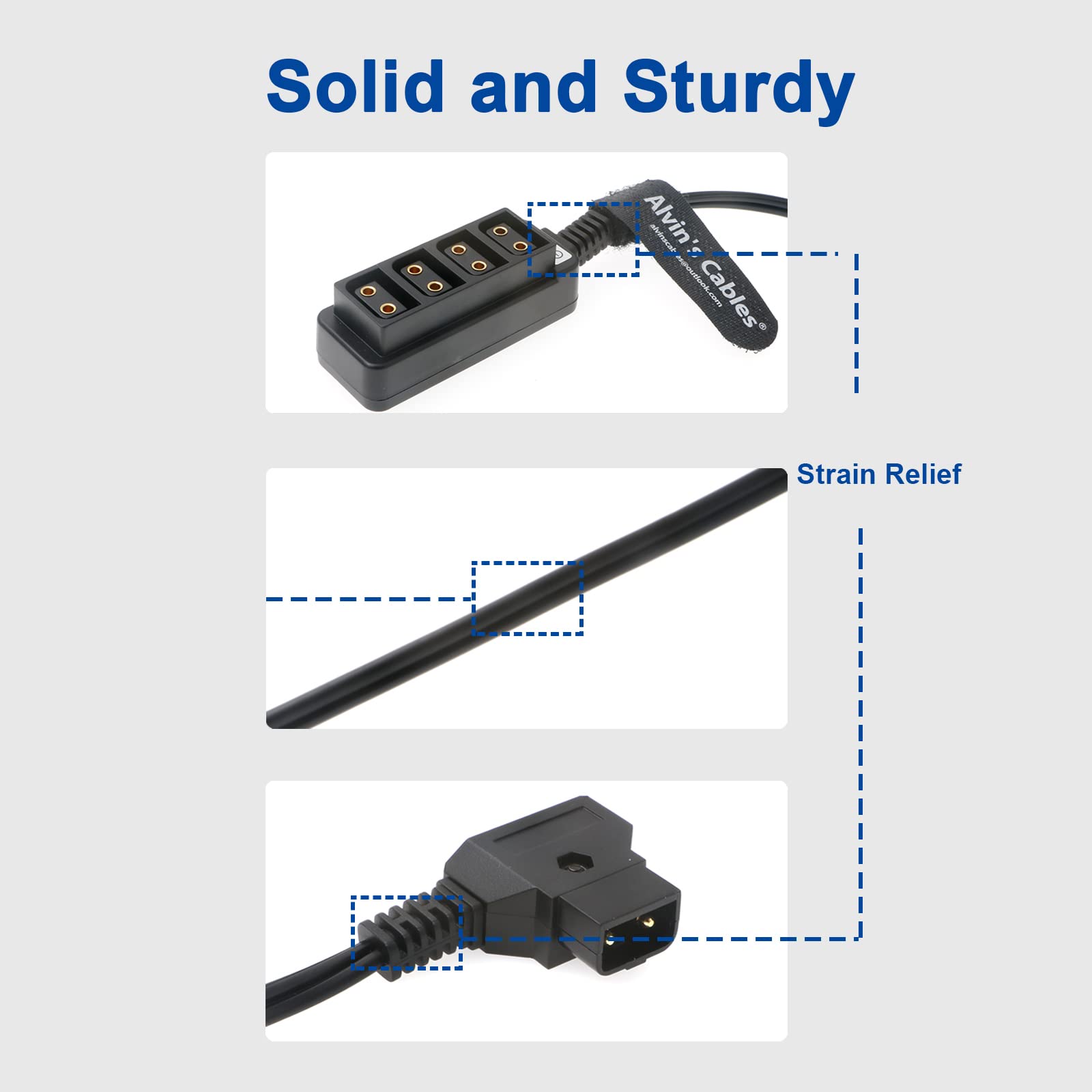 Alvin&#39;s Cables D-tap Splitter Ultrashort Power Cable D-Tap Male to 4 Port Dtap Female Cord for ARRI RED Cameras TILTA Steadicam IDX Battery