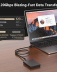 Alvin's Cables Thunderbolt 5 Cable, USB-C to USB-C Cable 120Gbps Bandwidth 240W PD Fast Charging 16K Display, Compatible with Thunderbolt 4/3,USB4, for MacBook,eGPU,Dock, Intel Certified