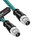 Alvin's Cables M12 X-Code 8 Pin to 8 Pin Male Cat6a Ethernet Cable Shielded for Cognex Basler Industrial Camera, High Flex Drag-Chain, Green