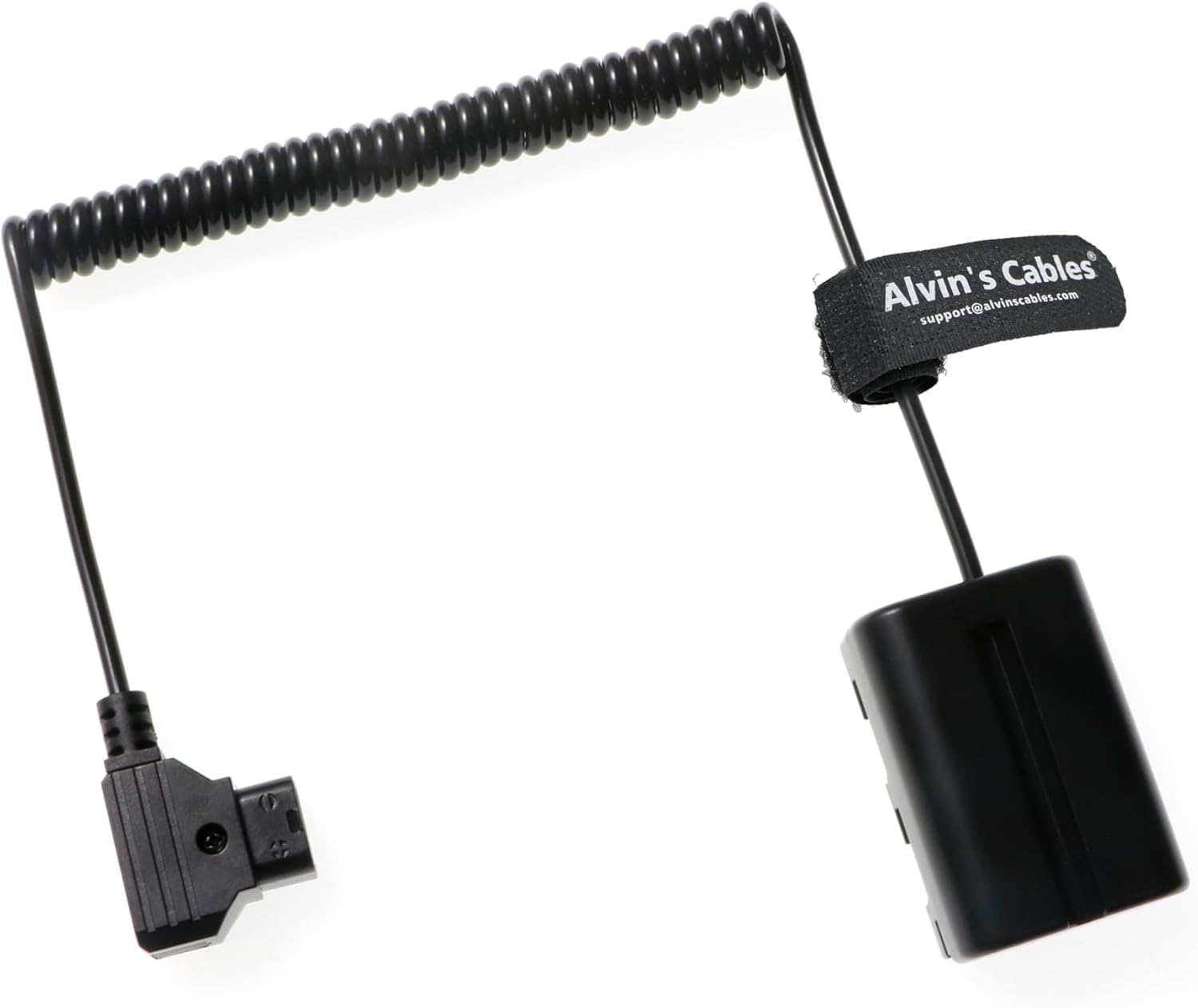 Alvin&#39;s Cables D-Tap to NP-FM500H Dummy Battery Power Cable for ARRI WCU-4 Hand Unit Coiled Cable Compatible with Sony DSLR A500 A550 A560 A580 A700 A850 A900 Alpha SLT A58 A65 A65V A77 Cameras