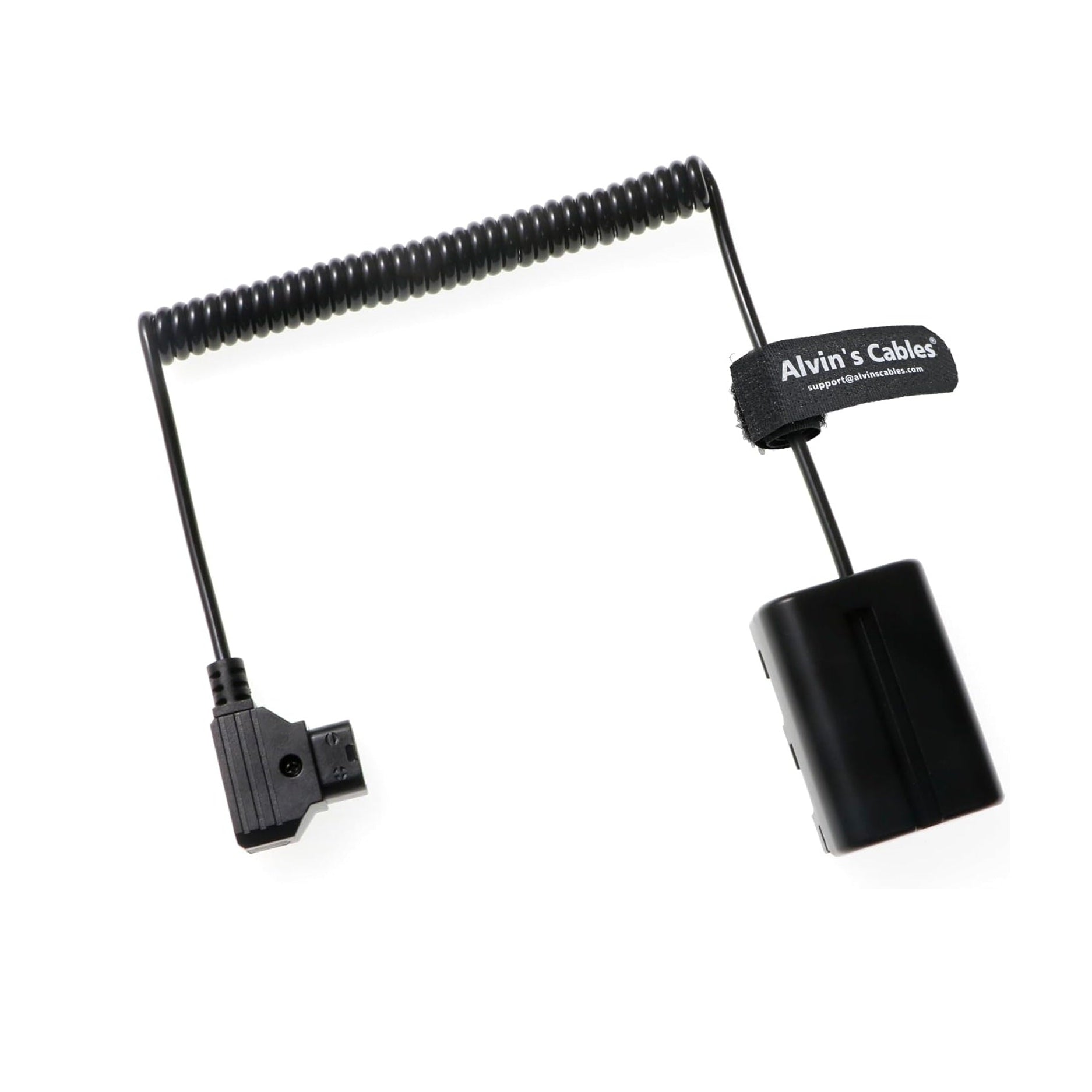 Alvin's Cables D-Tap to NP-FM500H Dummy Battery Power Cable for ARRI WCU-4 Hand Unit Coiled Cable Compatible with Sony DSLR A500 A550 A560 A580 A700 A850 A900 Alpha SLT A58 A65 A65V A77 Cameras
