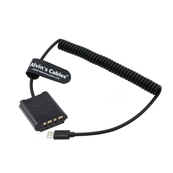 Alvin's Cables NP-BX1 Dummy Battery to PD USB-C Coiled Power Cable for Sony Cybershot ZV-1, DSC-RX1, RX1R, RX100 II III IV V VI VII, M2 M3 M4 M5 M6 M7, HX50 HX90 HX300 WX300 WX350 WX500 Cameras