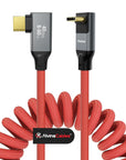 Coiled USB-C Cable, Braided USB-C to USB-C Cable, 40Gbps, 240W PD 3.1 Charging, 8K@60Hz Video, USB4.0 Type C for Thunderbolt 4/3, BMPCC, Canon R5/R6, Sony FX3/A7C, Mac, iPhone, USB-IF Certified