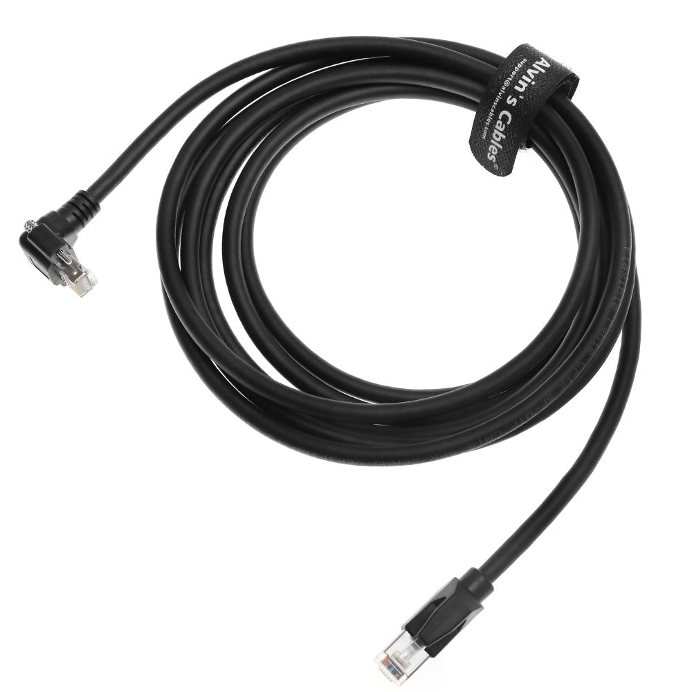 Alvin&#39;s Cables GigE Vision Cable Vertical RJ45 Screw Lock Industrial Ethernet Cable Shielded CAT6a High-Flex Drag-Chain, Compatible with Cognex Keyence Basler Hikvision Camera, Up Angle