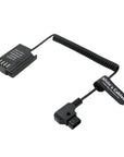 Alvin’s Cables DMW-DCC17 DMW-BLK22 Dummy Battery to D-tap Power Adapter Coiled Cable for Panasonic Lumix S5 S5II S5K S5C GH6 GH5II G9 G9II Camera