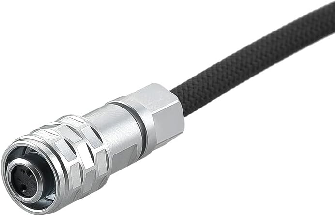 Alvin's Cables D-Tap to BMPCC 6K 4K Coiled Power Cable, Straight Weipu 2-Pin Female to D-Tap Male, Braided Ultra Flexible Coiled Cable for Blackmagic Pocket Cinema Camera 4K/6K/6K Pro, V-Mount, Black