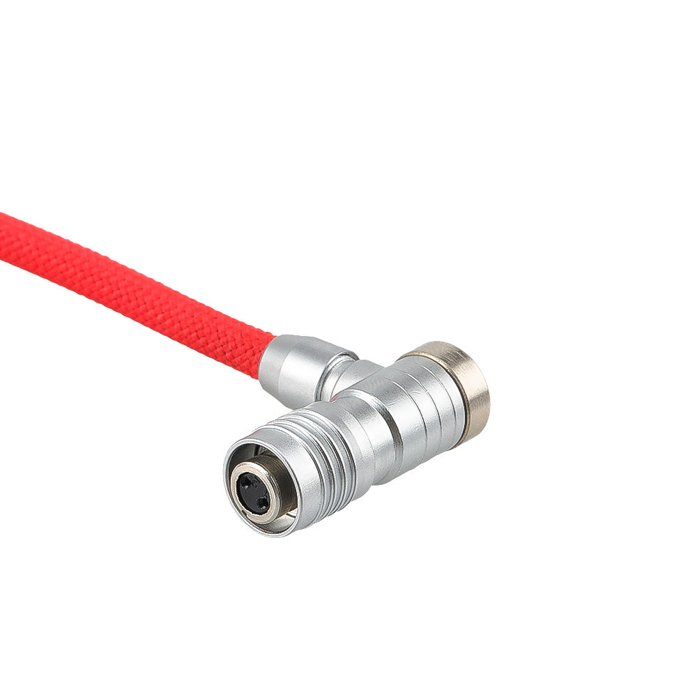 Alvin's Cables D-Tap to BMPCC 6K 4K Power Cable, Right Angle Weipu 2-Pin Female to D-Tap Male, Braided Ultra Flexible Cable for Blackmagic Pocket Cinema Camera 4K/6K/6K Pro, V-Mount, Red