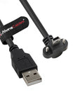Alvin's Cables USB 2.0 Type-A to Locking Mini USB Down Angle Cable, 15mm Dual-Screw Spacing for Daheng Industrial Camera, High Flex Drag Chain Shielded, Convex Port