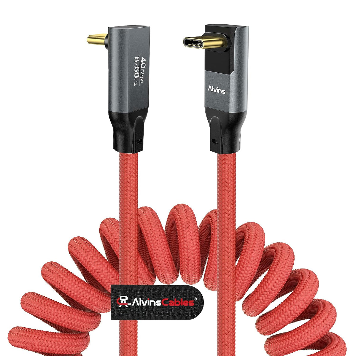 Alvin's Cables Coiled USB-C Cable, 20Gbps Data Transfer, 240W, 4K@60Hz