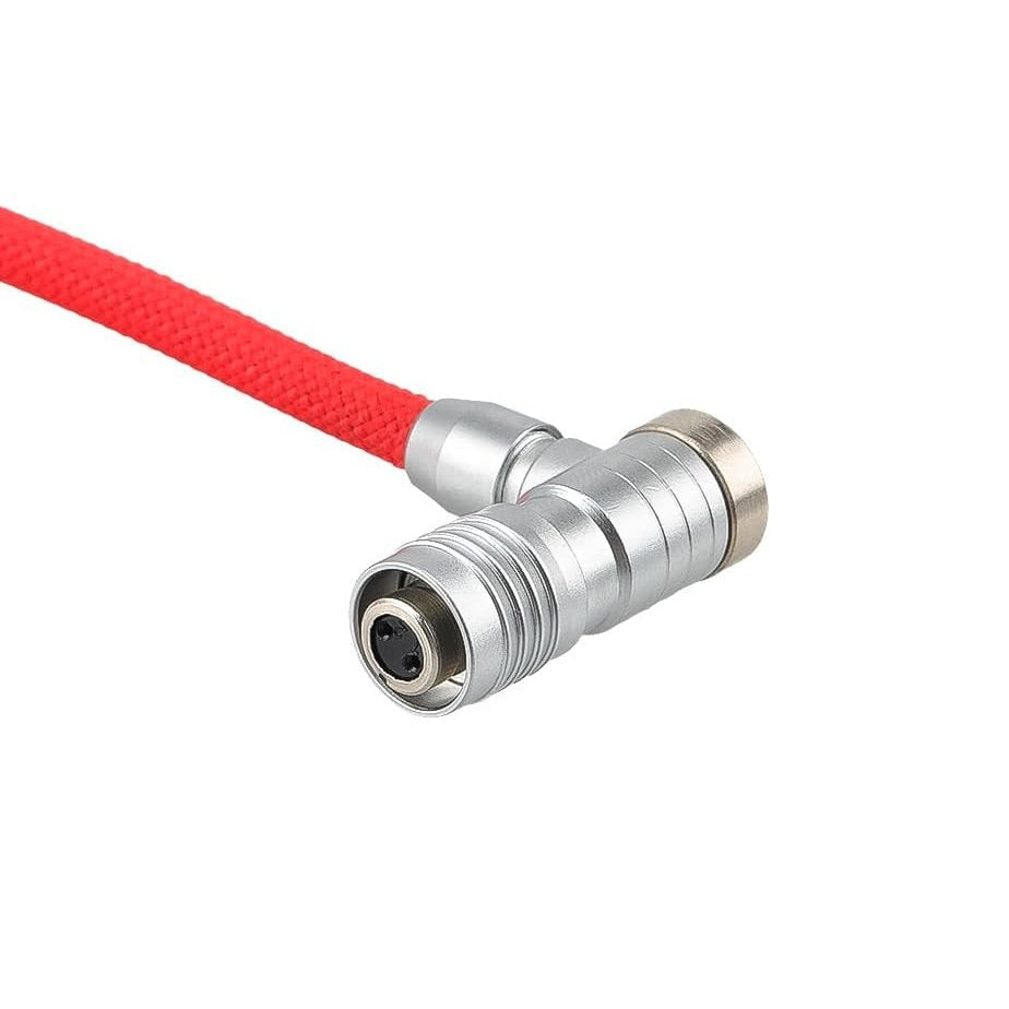 Alvin's Cables D-Tap to BMPCC 6K 4K Power Cable, Right Angle Weipu 2-Pin Female to D-Tap Male, Braided Ultra Flexible Cable for Blackmagic Pocket Cinema Camera 4K/6K/6K Pro, V-Mount, Red