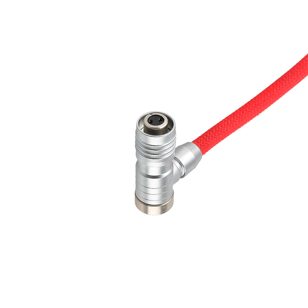 Alvin's Cables D-Tap to BMPCC 6K 4K Coiled Power Cable, Right Angle Weipu 2-Pin Female to D-Tap Male, Braided Ultra Flexible Coiled Cable for Blackmagic Pocket Cinema Camera 4K/6K/6K Pro, V-Mount, Red