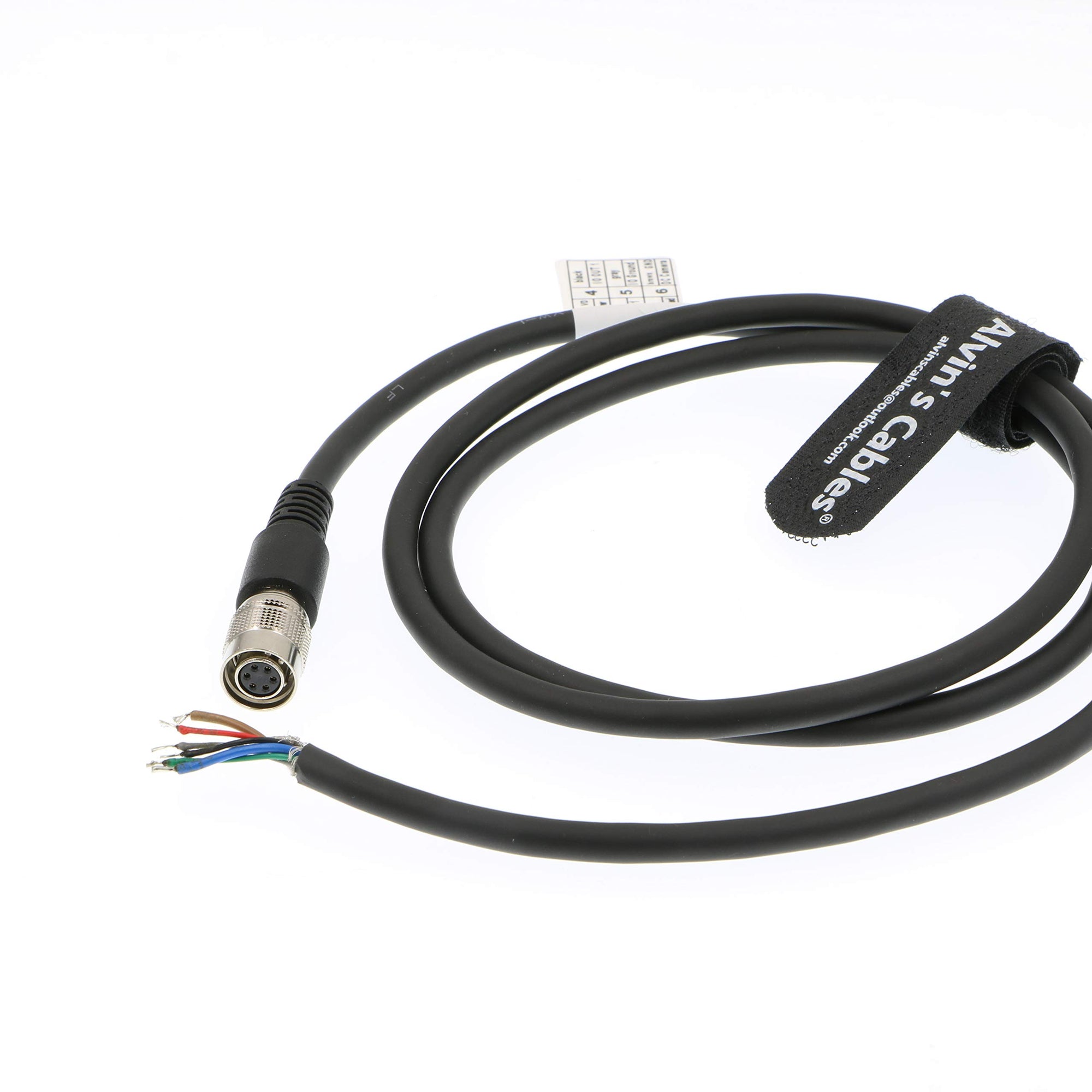 Alvin’s Cables HR10A-7P-6S Hirose 6 Pin Female to Open End Power I/O Cable High Flex Shielded for Sony CCD XC-75, Basler Ace GigE, AVT GigE Industrial Camera 9.8ft/3m