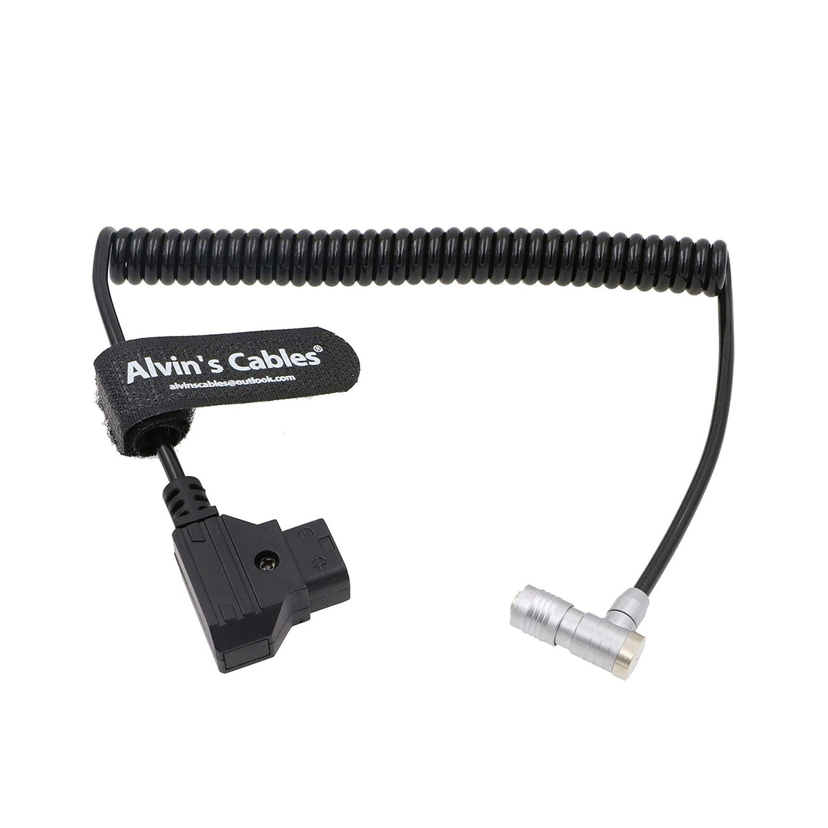 Alvin's Cables PORTKEYS BM5 BM7 Monitor Right Angle Power Cable 4 Pin Female to Anton Bauer D-TAP Male Coiled Power Cord