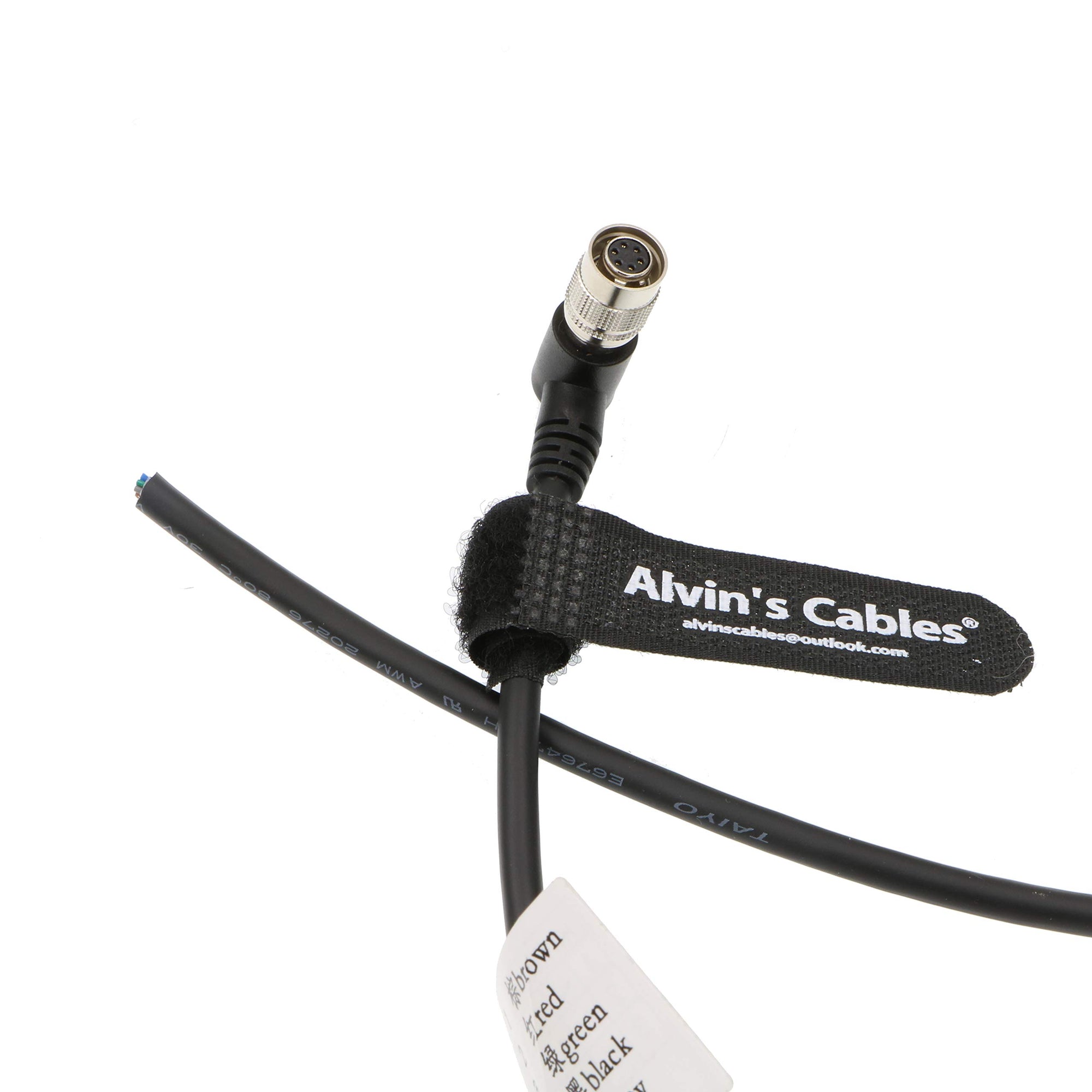 Alvin’s Cables HR10A-7P-6S Hirose 6 Pin Female to Open End Power I/O Cable High Flex Shielded for Sony CCD XC-75, Basler Ace GigE, AVT GigE Industrial Camera 9.8ft/3m