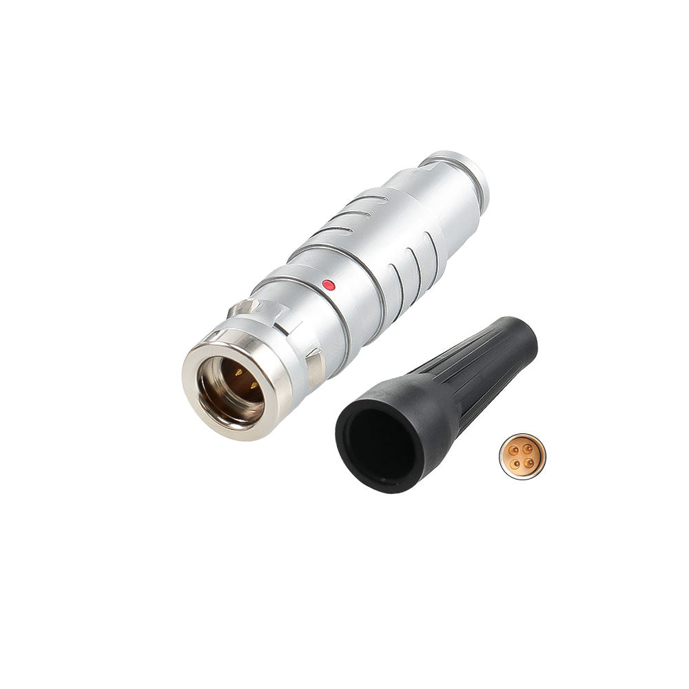 Alvins 1K Series 4 Pin Circular Push-Pull Connector, EMI Shielded, Industrial Connector System for Camera, Broadcast &amp; Test Equipment, 2pcs
