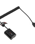 Alvin's Cables NP-FZ100 Dummy Battery to D-TAP Braided Coiled Cable, Black/Red