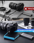 Coiled USB-C to USB-C Cable, Braided Right-Angled USB-C Cable, 40Gbps, 240W PD3.1 Charging, 8K@60Hz Video, USB 4.0 Type C for Thunderbolt 4/3, BMPCC, Canon R5/R6, Sony FX3/A7C, iPhone, Dock/SSD, Blue