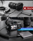 Coiled USB-C Cable, Braided USB-C to USB-C Cable, 40Gbps, 240W PD 3.1 Charging, 8K@60Hz Video, USB4.0 Type C for Thunderbolt 4/3, BMPCC, Canon R5/R6, Sony FX3/A7C, Mac, iPhone, USB-IF Certified