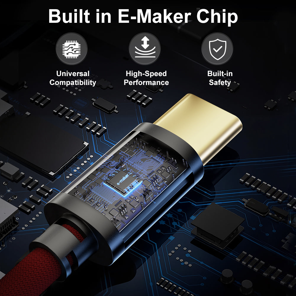 Alvin's Cables Ultra-Flexible Locking USB-C to USB-C Power Cable for Blackmagic Pyxis Monitor, URSA Cine EVF, USB-C 3.2 10Gbps Data Transfer Cable for Blackmagic Pyxis 6K or URSA Cine 12K, Red