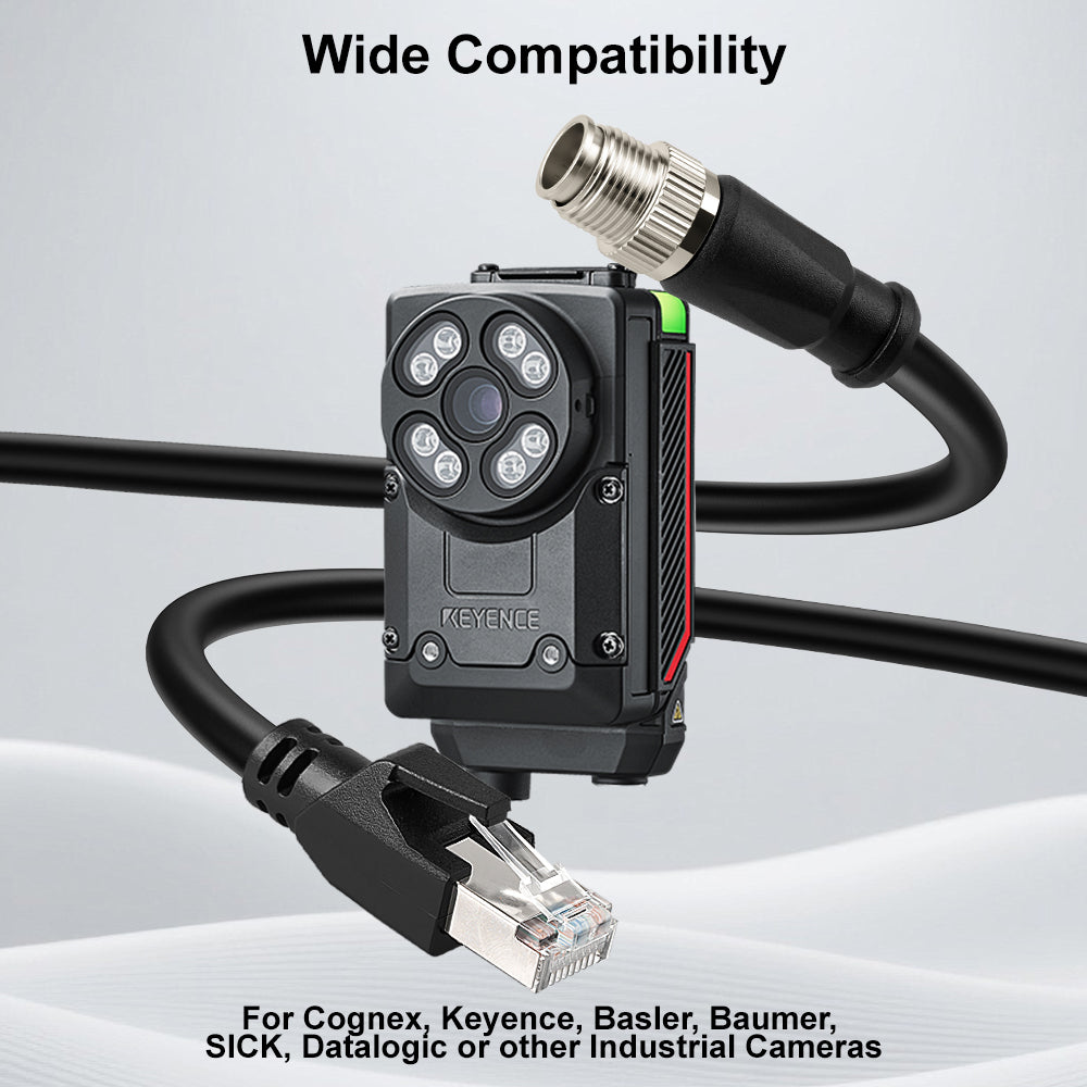 Alvin's Cables M12 X-Coded 8 Pin Male to RJ45 Shielded Ethernet