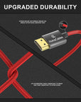 Alvin's Cables 8K 2.1 Micro-HDMI to Full HDMI Braided Coiled-Cable for Atomos-Ninja-V 4K-60P Record 48Gbps for Canon-R5C,R5,R6(18 to 28 Inch)