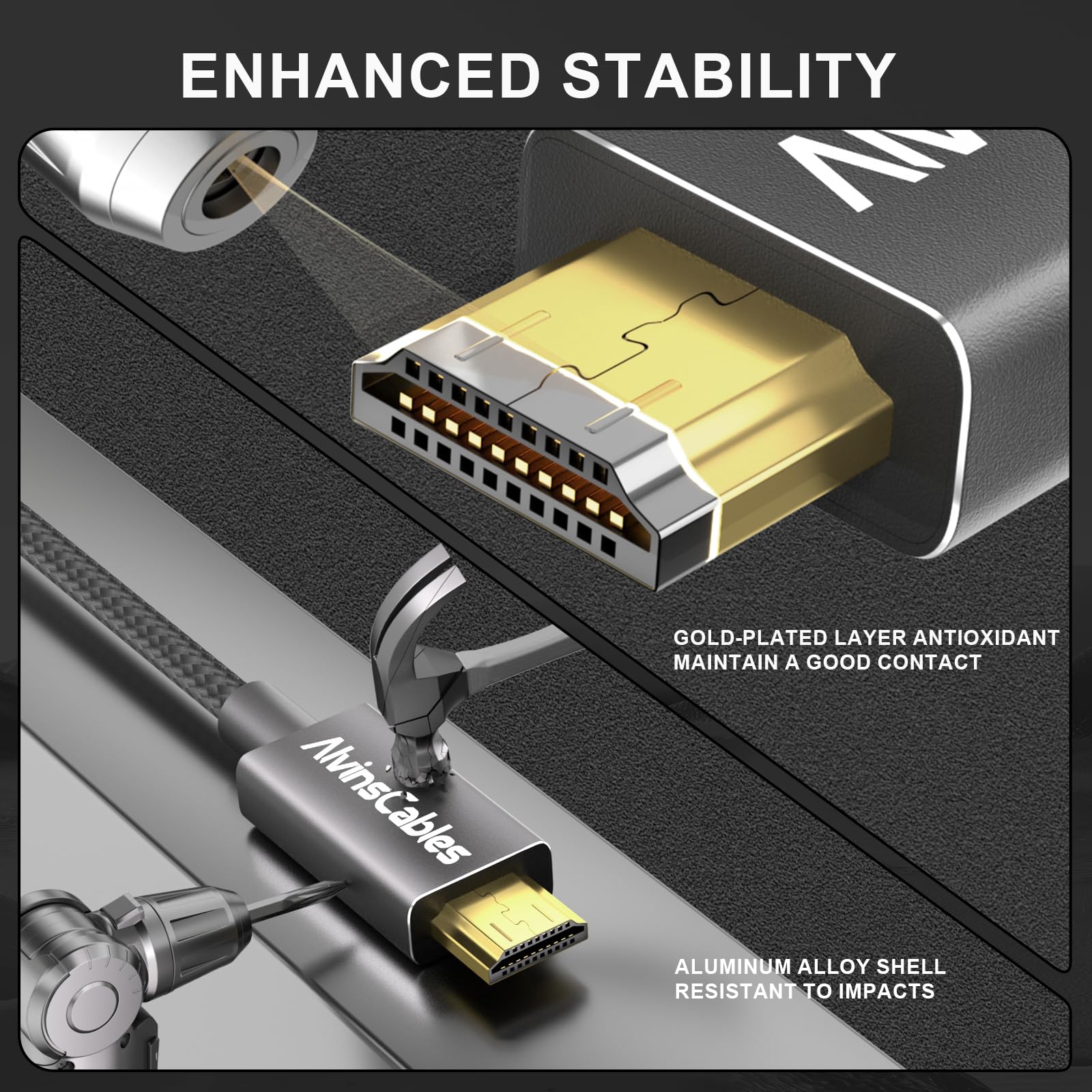 Alvin's Cables 8K 2.1 Micro HDMI to HDMI Coiled Cable for Atomos Ninja V, 8K@60Hz 4K@60Hz High-Speed HDMI Cable for Sony A7RIII A7II A7M3, for FUJIFILM X-T4 X-T3, Braided Black