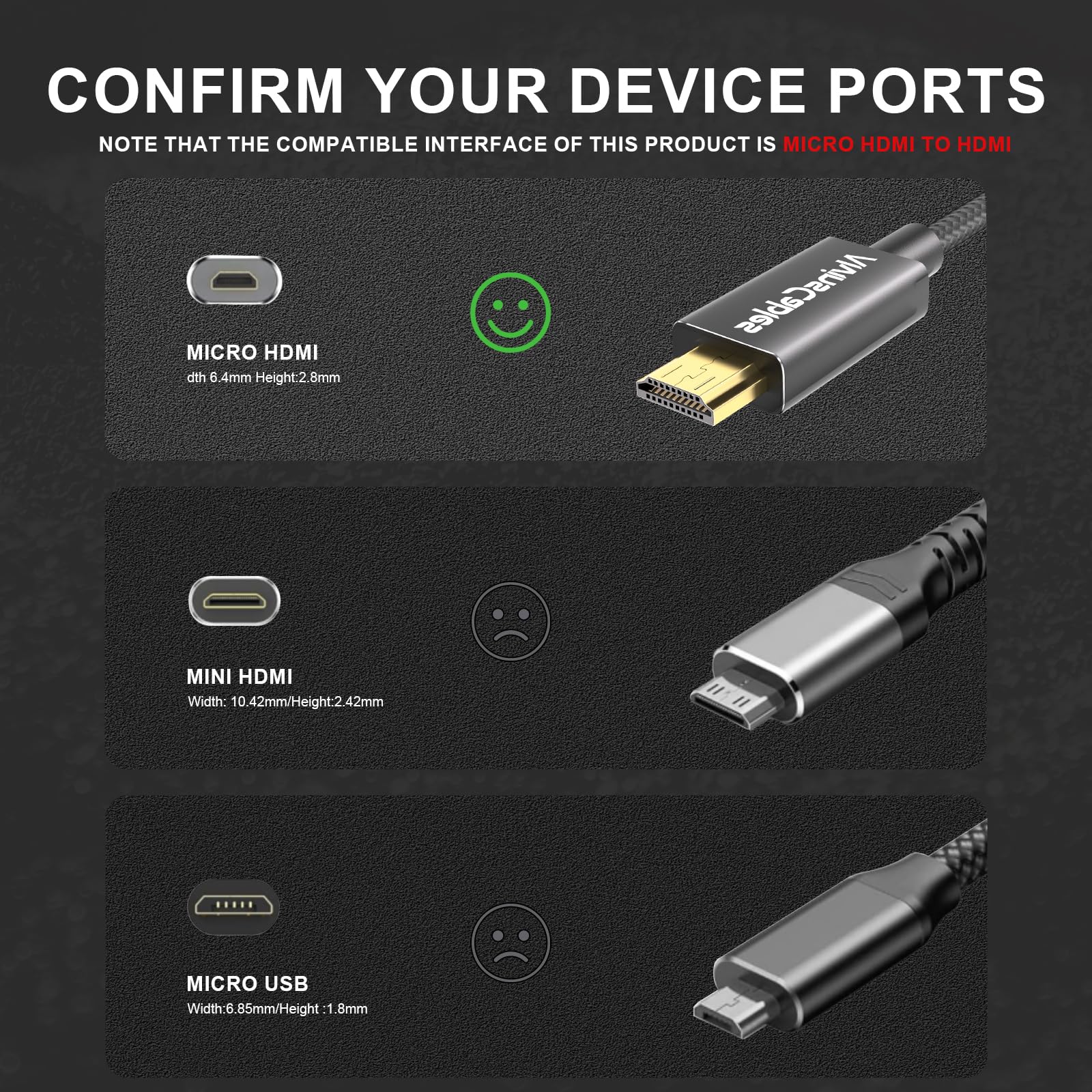 Alvin's Cables 8K 2.1 Micro HDMI to HDMI Coiled Cable for Atomos Ninja V, 8K@60Hz 4K@60Hz High-Speed HDMI Cable for Sony A7RIII A7II A7M3, for FUJIFILM X-T4 X-T3, Braided Black