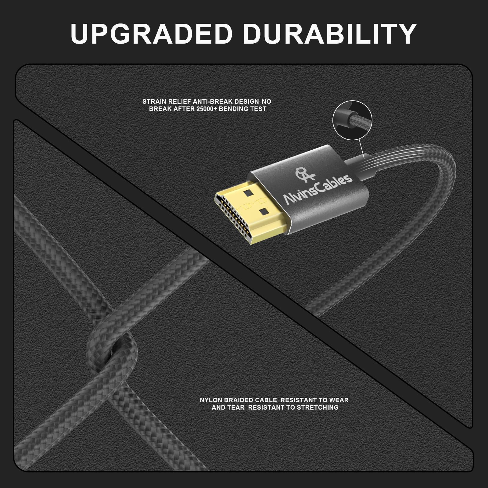 Alvin's Cables 8K 2.1 Micro HDMI to HDMI Coiled Cable for Atomos Ninja V, 8K@60Hz 4K@60Hz High-Speed HDMI Cable for Sony A7RIII A7II A7M3, for FUJIFILM X-T4 X-T3, Braided Black