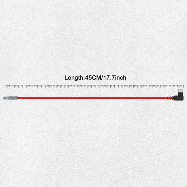 Alvin's Cables Right Angle USB-C Type-C to 2 Pin 12V Fast Charging Power Cable for Tilta| Teradek| SmallHD| Z-CAM| Blackmagic Pyxis, Ultra Soft 45cm|17.7inches