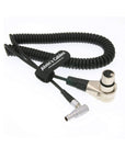 Alvin’s Cables XLR 4pin to Right Angle 0B 2pin Power Spring Cable for ARRI Alexa Camera Monitor