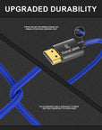 Alvin's Cables 8K 2.1 Micro HDMI to HDMI Coiled Cable for Atomos Ninja V, 8K@60Hz 4K@60Hz High-Speed HDMI Cable for Sony A7RIII A7II A7M3, for Canon R5 M6, for FUJIFILM X-T4 X-T3, Braided Blue