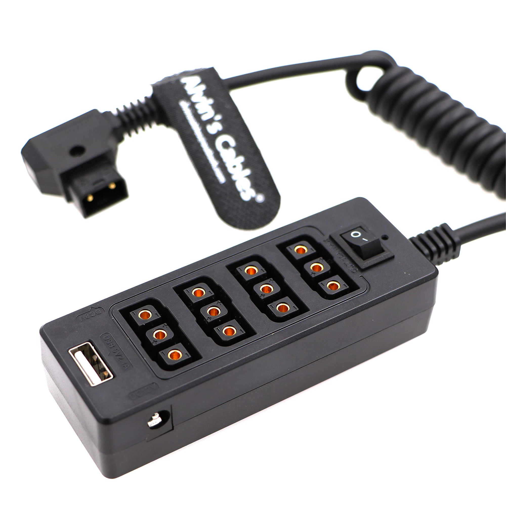Alvin&#39;s Cables D-tap Splitter Ultrashort Power Cable D-Tap Male to 4 Port Dtap Female Cord for ARRI RED Cameras TILTA Steadicam IDX Battery