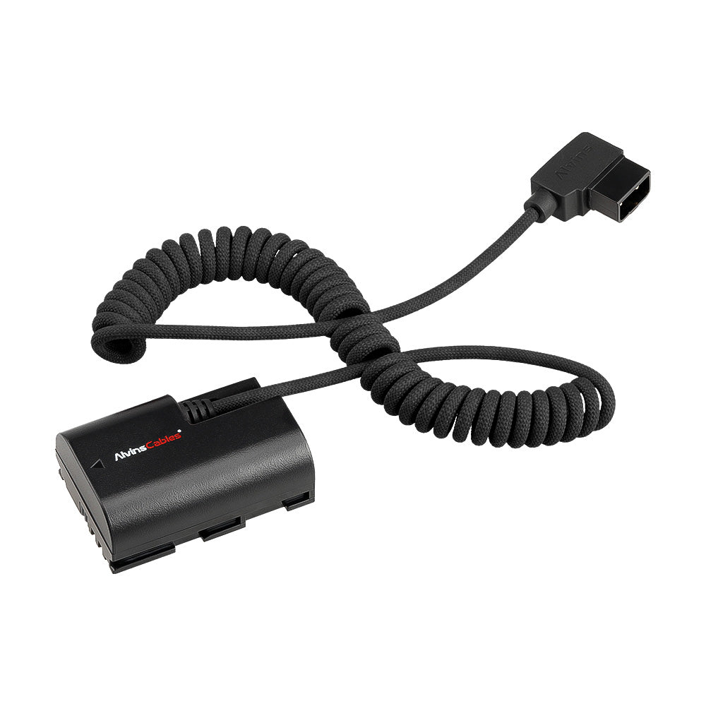 Alvin's Cables LP-E6P Dummy Battery to D-Tap Braided Coiled Power Cable