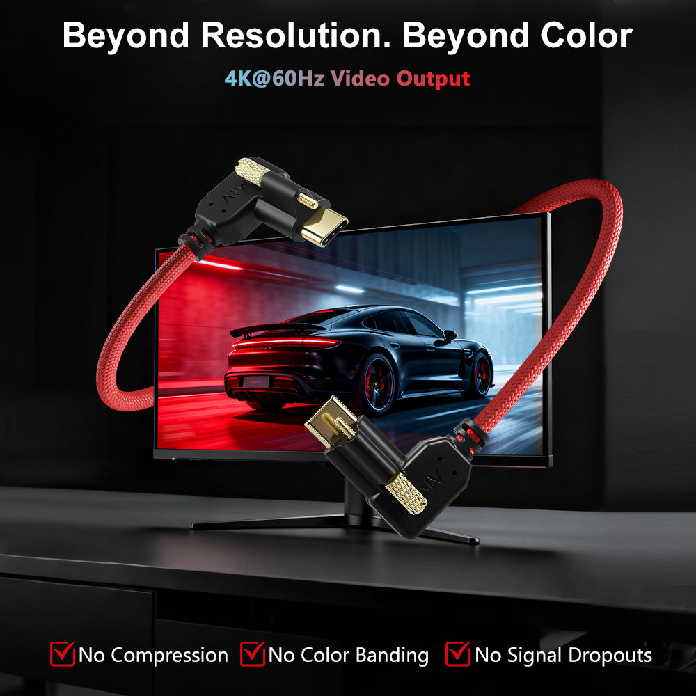 Alvin's Cables Locking USB-C to USB-C Power Cable Ultra-Flexible for Blackmagic Pyxis Monitor,URSA Cine EVF, USB-C 3.2 10Gbps Data Transfer Cable for Blackmagic Micro Studio 4K G2, Red