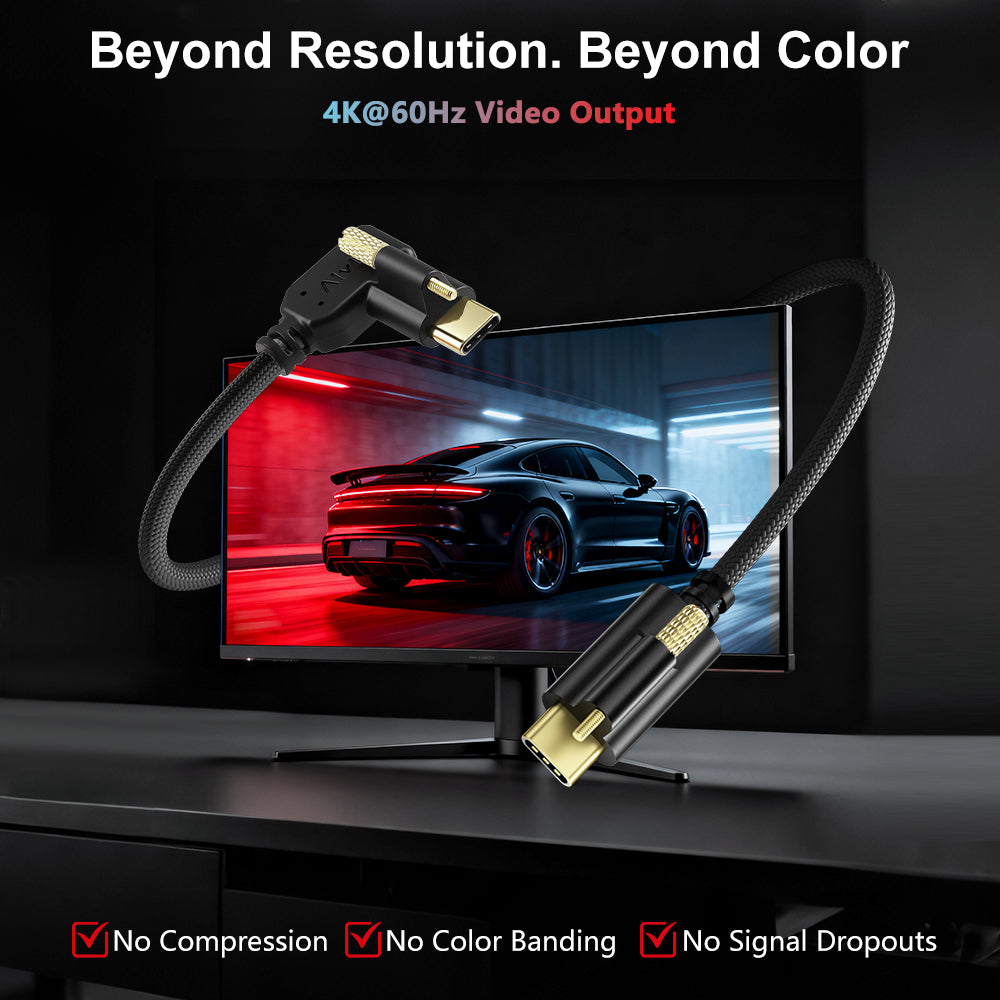 Alvin's Cables Ultra-Flexible Locking USB-C to USB-C Data-Transfer Cable for Blackmagic Pyxis Monitor, URSA Cine EVF, USB-C 3.2 10Gbps High-Speed Cable for Blackmagic Micro Studio Camera 4K G2, Black