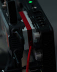 Alvin's Cables Dual-Sided NP-F Dummy Battery to Red Dtap Braided Ultra Flexible Coiled Power Cable for Atomos Ninja V|Atomos Shogun|SmallHD 702, for Sony NP-F550|F570|F770|F970, Red
