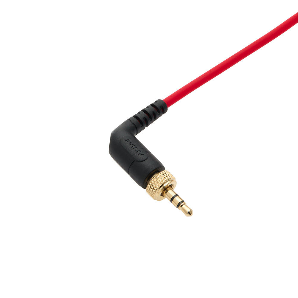 Alvin's Cables Right Angle Locking 3.5mm TRS to BNC Timecode Cable for Canon C70, Sony F55 FX9, Zaxcom, Zoom F4/F8/F8n, Deity Timecode Generator Box, Ultra Soft Red Cable, 50cm/19.7in