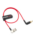 Alvin's Cables Right Angle Locking 3.5mm TRS to BNC Timecode Cable for Canon C70, Sony F55 FX9, Zaxcom, Zoom F4/F8/F8n, Deity Timecode Generator Box, Ultra Soft Red Cable, 50cm/19.7in