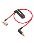 Alvin's Cables Right Angle Locking 3.5mm TRS to BNC Timecode Cable for Canon C70, Sony F55 FX9, Zaxcom, Zoom F4/F8/F8n, Deity Timecode Generator Box, Ultra Soft Red Cable, 50cm/19.7in